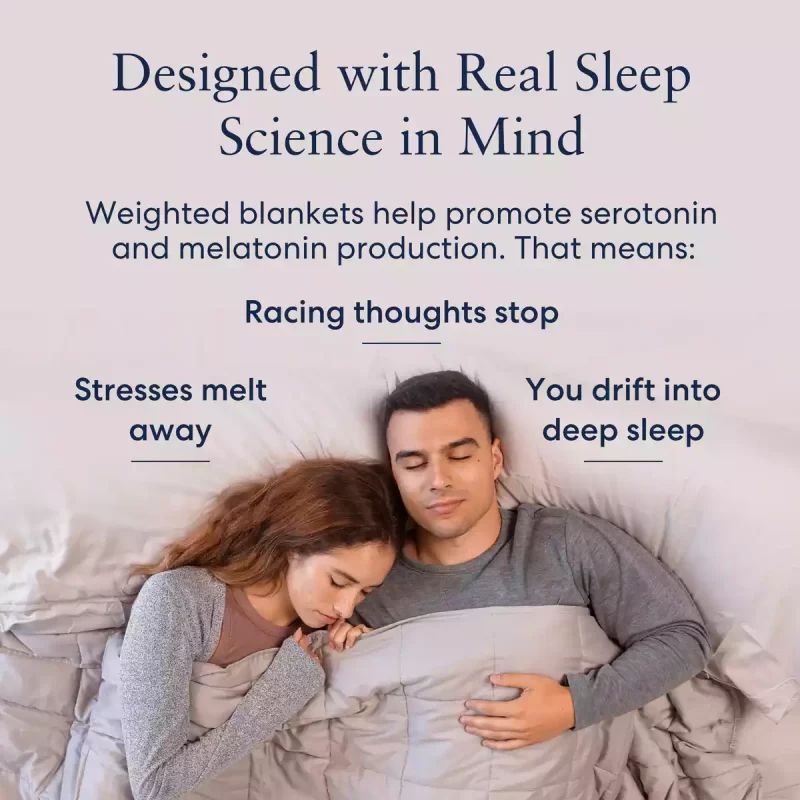 Couple sleeping under Luna weighted blanket