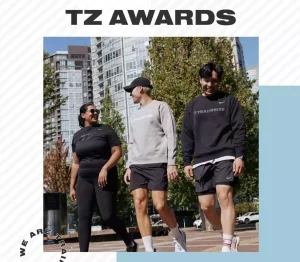 Two man and a woman walking