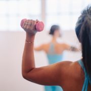 Woman with dumbell