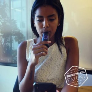 Girl using Lumen device