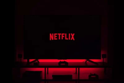 Netflix logo on TV set