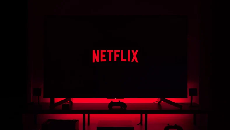 Netflix logo on TV set
