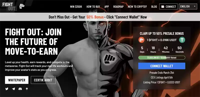 Fight Out Crypto homepage screenshot
