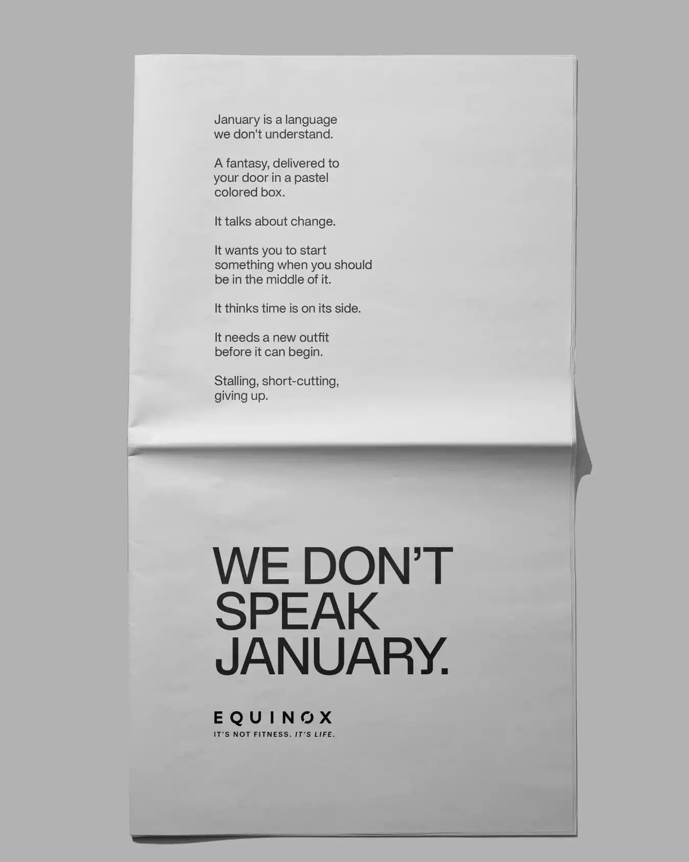Equinox January 1 message written on paper