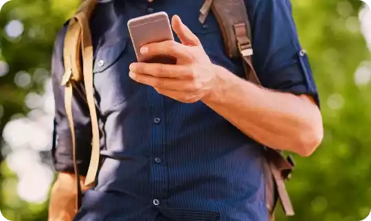 Man using his mobile phone