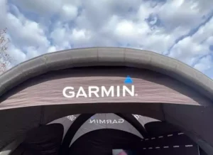 Garmin sign at the RunningLane Cross Country Championships 2022