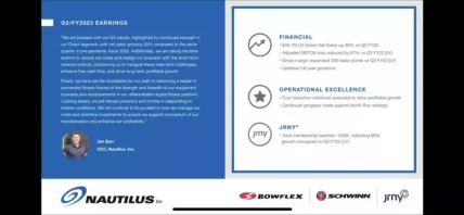 CEO Barr's comments on Nautilus 2023 Earnings Call