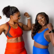 Two fit African-American women