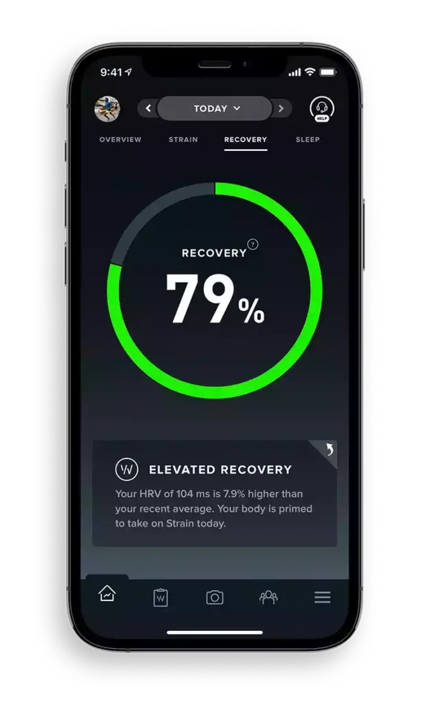 WHOOP app's Recovery result