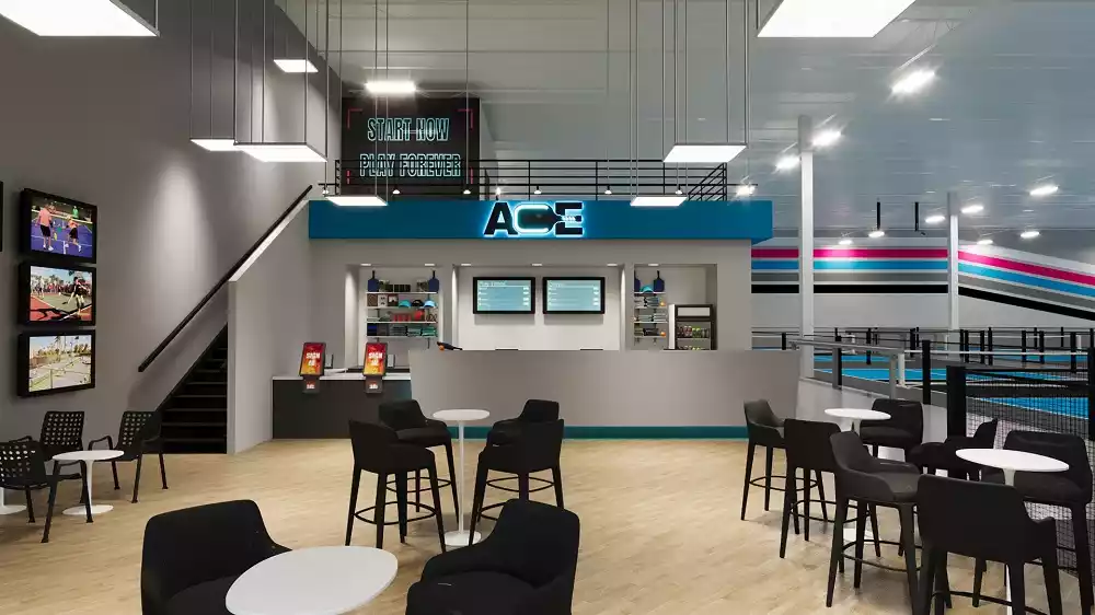 Ace Pickleball Club indoor location dining area