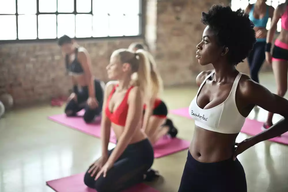 A yoga class