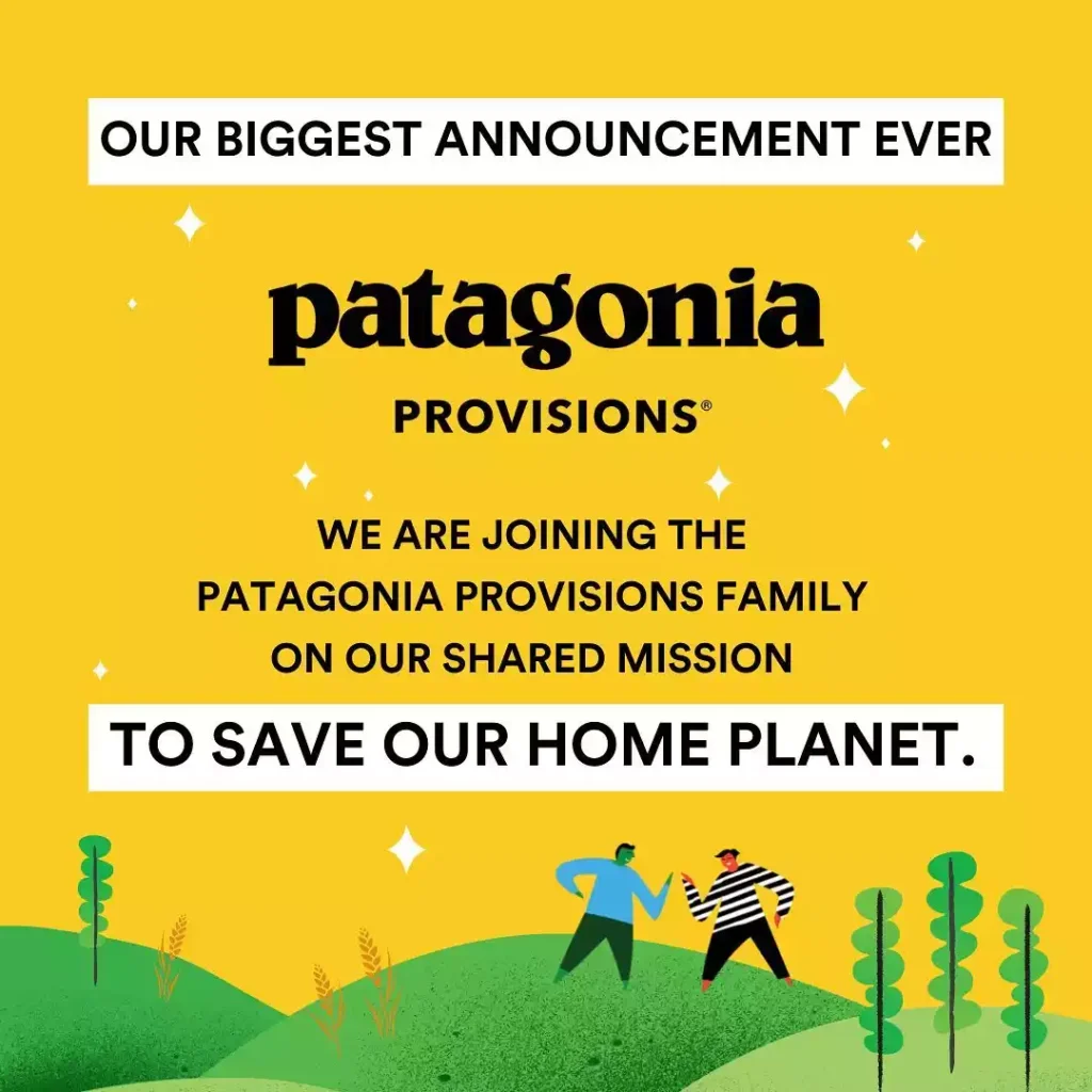 Moonshot's announcement of joining Patagonia Provisions