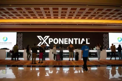 Xponential Fitness desk at a 2022 event