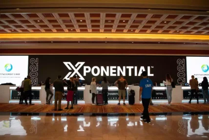 Xponential Fitness desk at a 2022 event