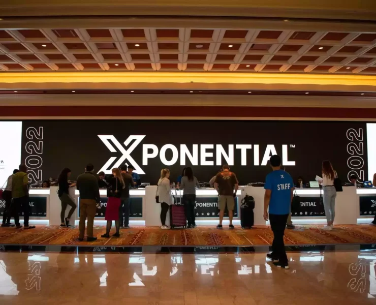 Xponential Fitness desk at a 2022 event