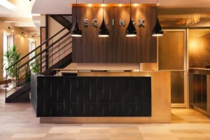 front desk at an Equinox club