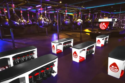 interior of a Rumble Boxing studio