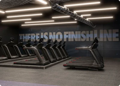 Treadmills inside a Nike Studios location