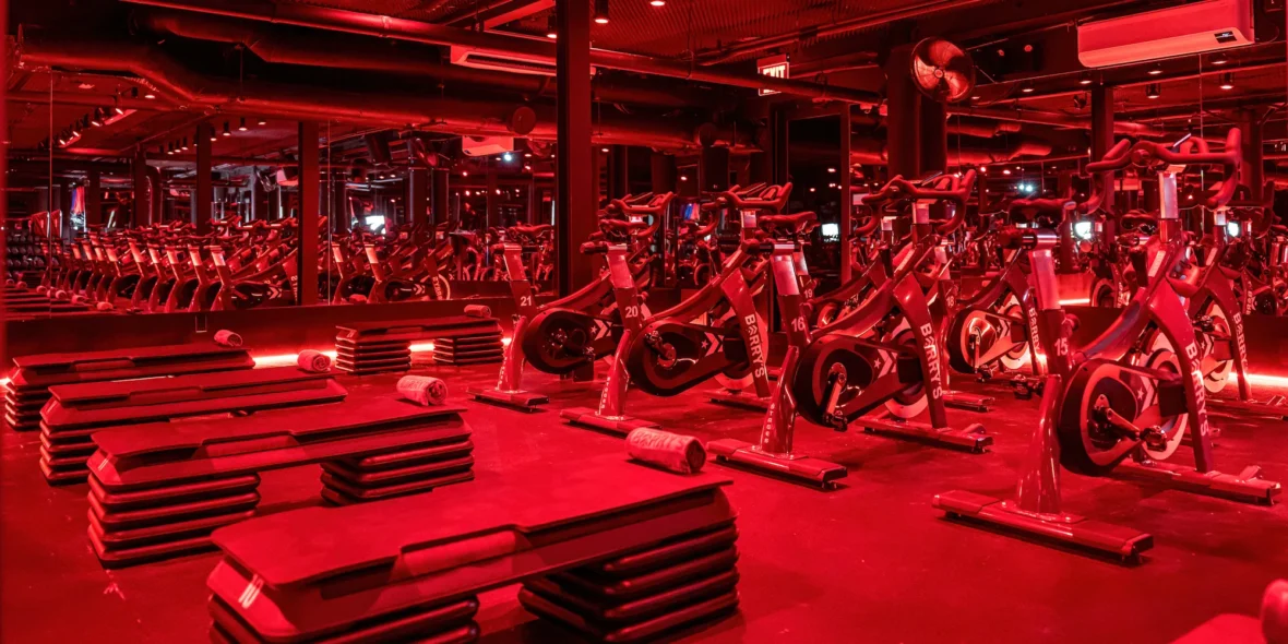 Barry's members working out inside the studio