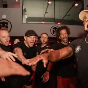 Tone House members celebrate during class
