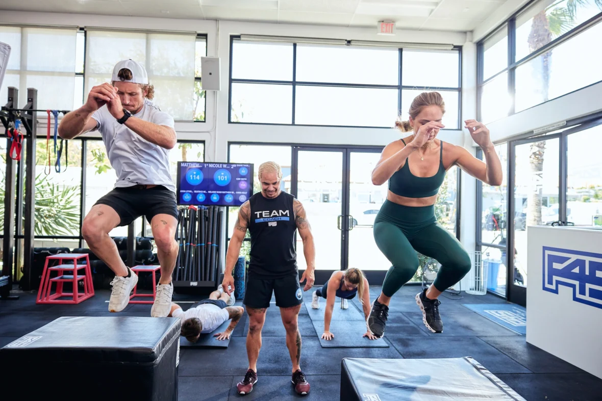 People working out in gym