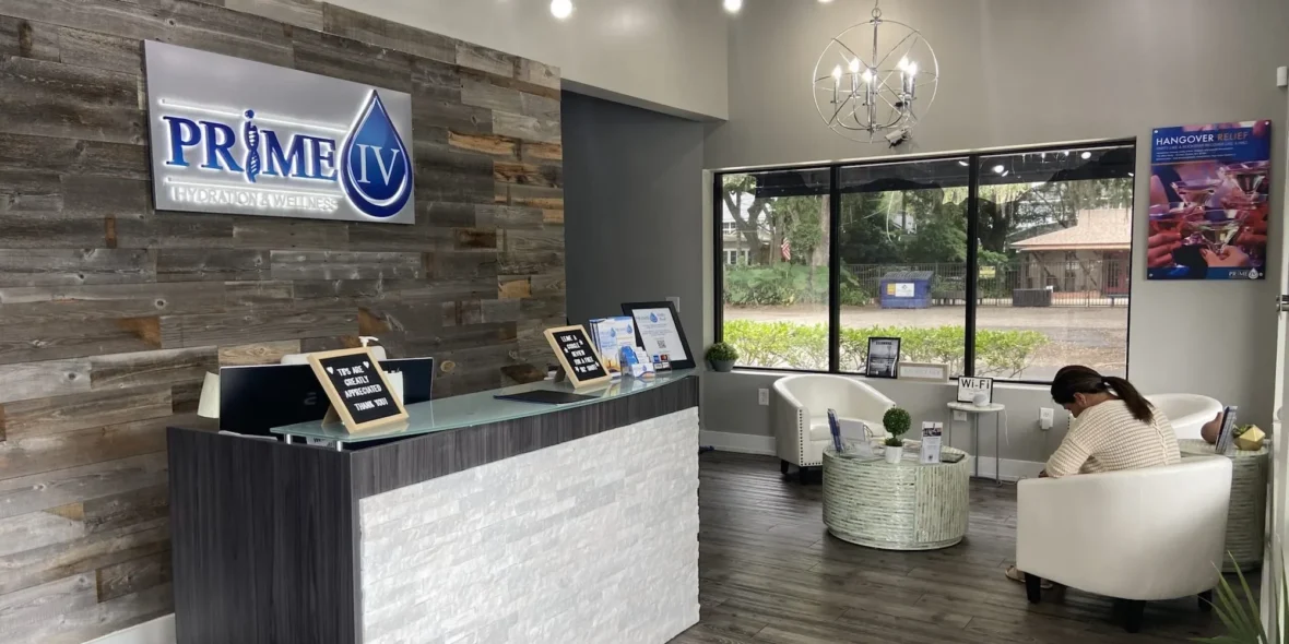 the interior of a Prime IV Hyration and Wellness franchise