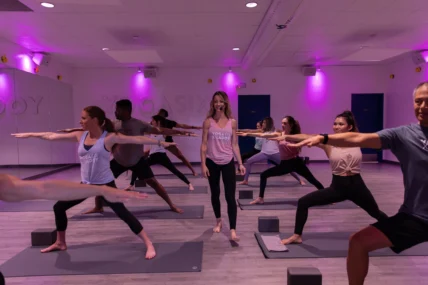an image of a YogaSix class