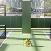 empty pickleball court