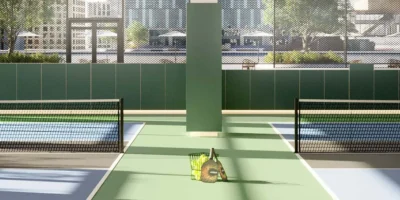 empty pickleball court