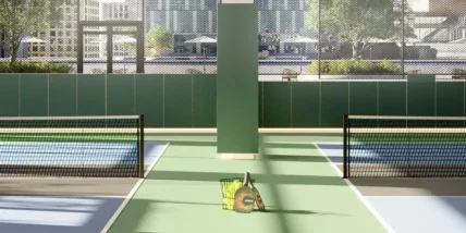 empty pickleball court