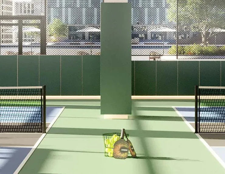 empty pickleball court
