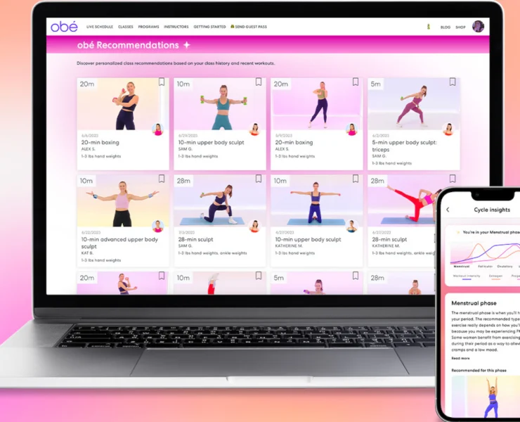 Obe Fitness interface