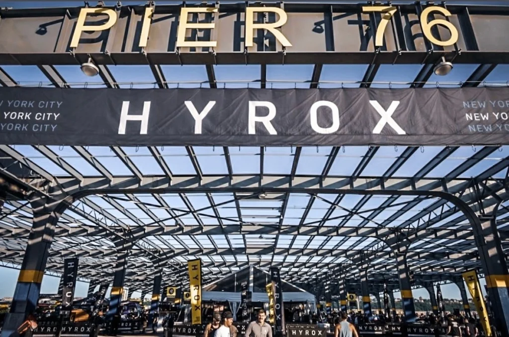 Hyrox sign at Pier 76 in Manhattan