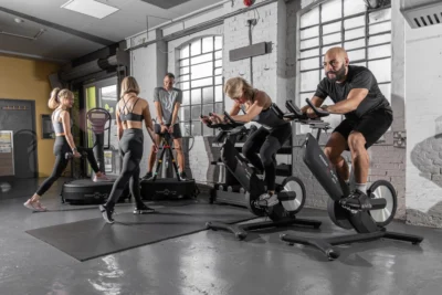 Power Plate REV bikes in action