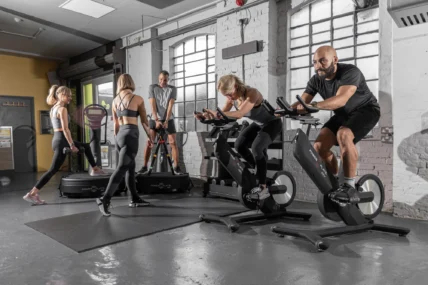 Power Plate REV bikes in action