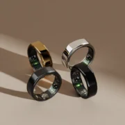 An image depicting four Oura smart rings in different colors.