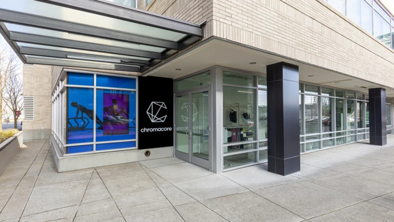 OUtside of Chromacore, Portland, Oregon. Building front.