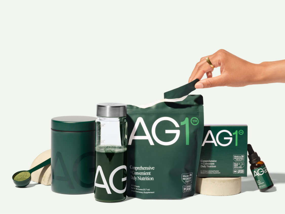 an image of AG1's signature powder-based product