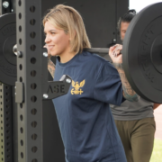 Female sailor working out