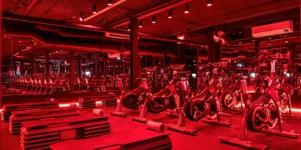 Inside of cycling studio