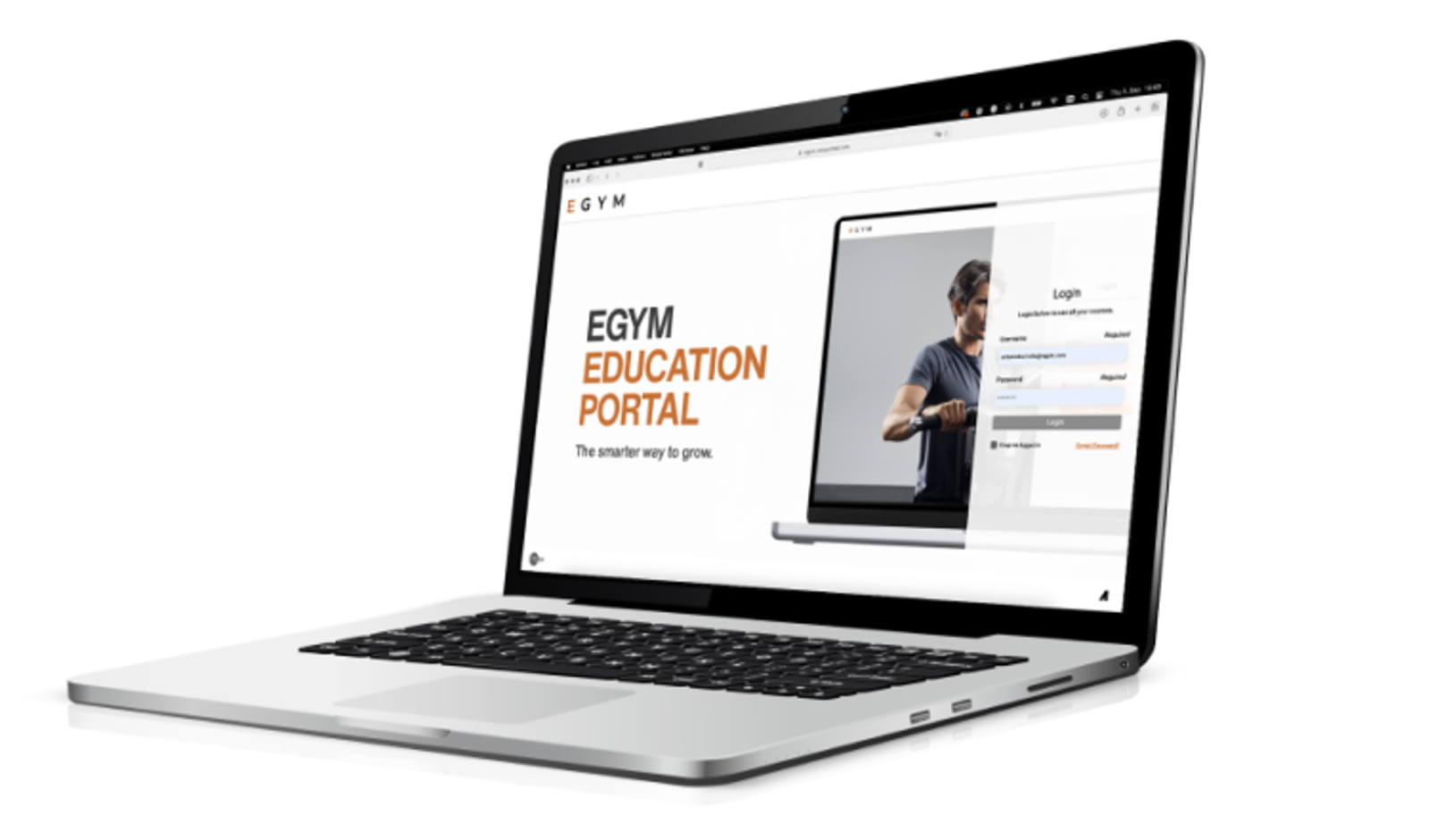 Laptop open to portal