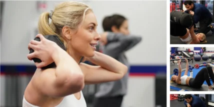 collage of people doing different workouts