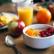 food on a table, breakfast items