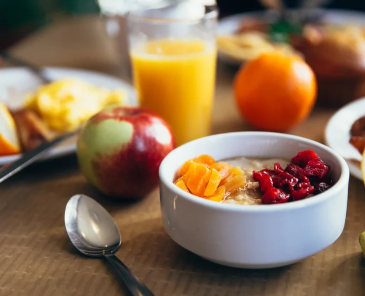 food on a table, breakfast items