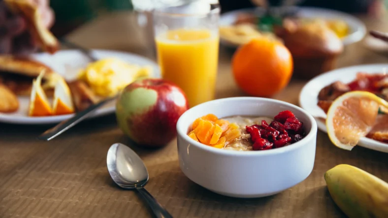 food on a table, breakfast items