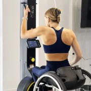 Paralympics athlete working out