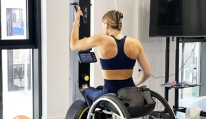 Paralympics athlete working out