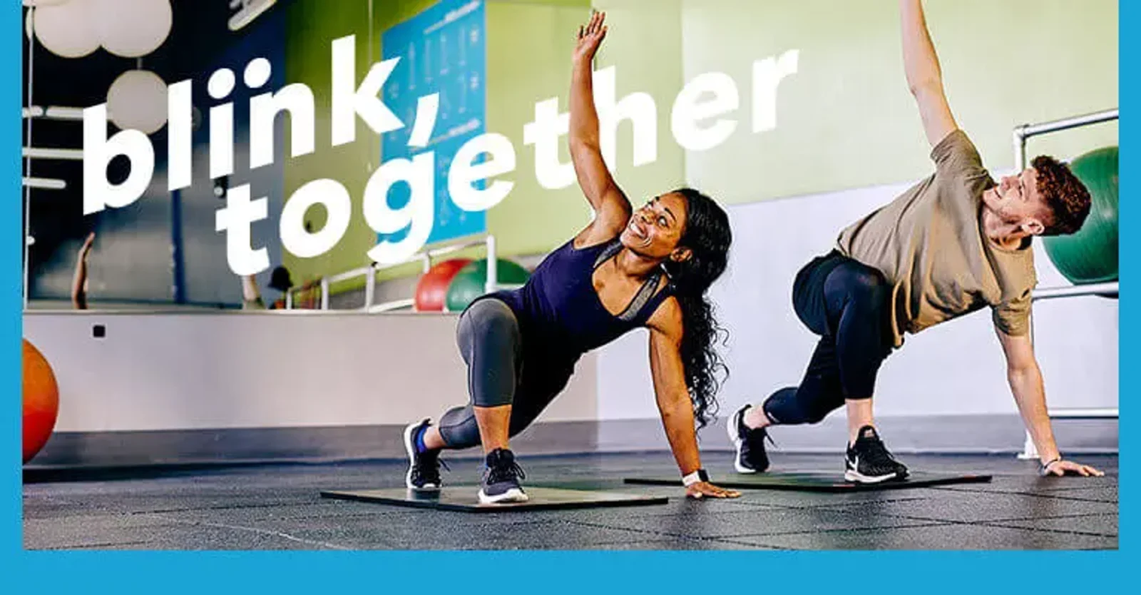 man and woman exercising at Blink fitness