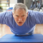 Older man doing push up