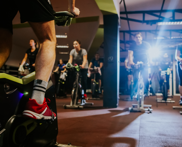 Indoor cycling class